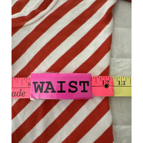 MAEVE ANTHROPOLOGIE Womens Top XXS Front Zip Scoop Neck Orange Striped Preppy - Picture 9 of 12